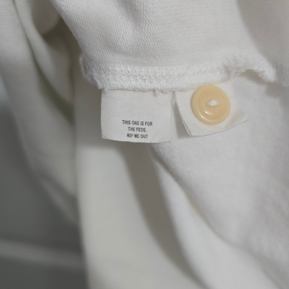 Taylor Stitch Mens White Recycled Cotton Blend Short Sleeve Polo Shirt Size 40 M - Picture 5 of 8